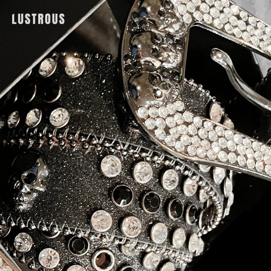 Lustrous Belt - Skull Black & Silver