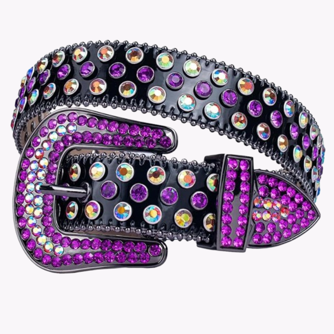 Lustrous Belt - Black, Purple, Multi
