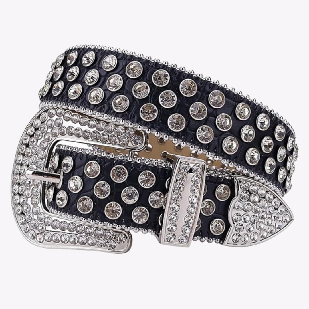Lustrous Belt - Black & All Silver