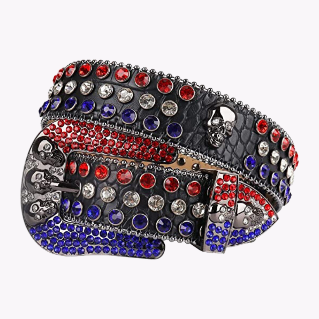 Lustrous Belt - Skull Red & Blue