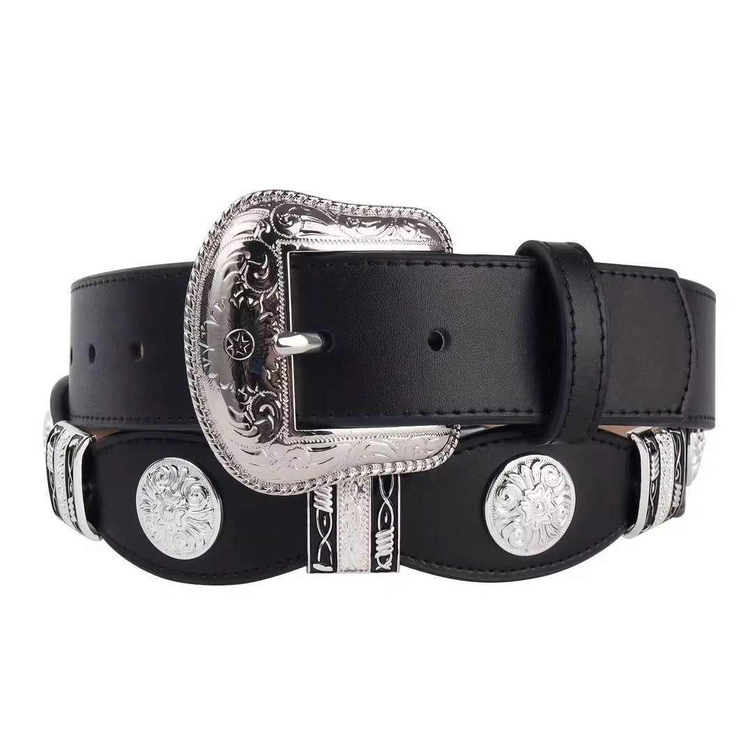 Lustrous Belt - Western Concho Black