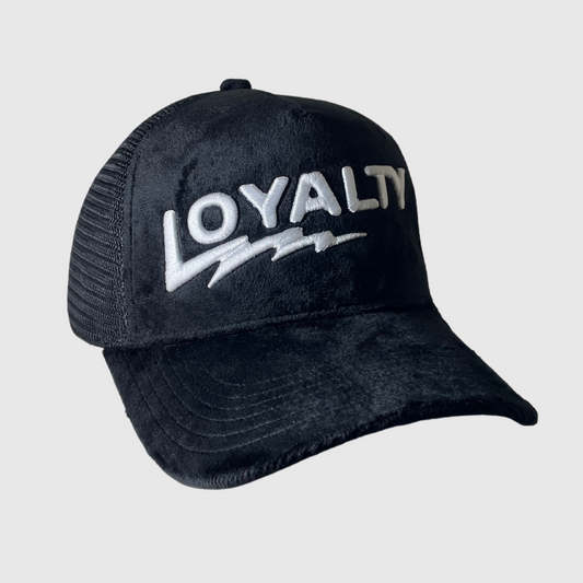 Loyalty Velvet Trucker Hat - Snapback - Black