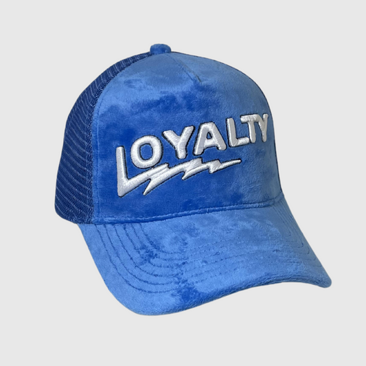 Loyalty Velvet Trucker Hat - Snapback - Blue