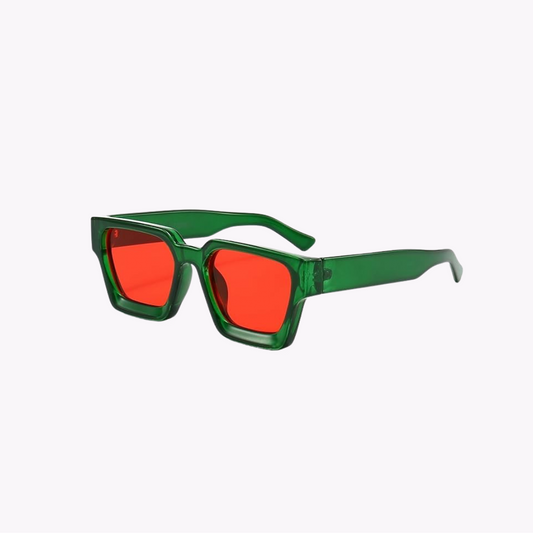Lustrous Retro Streetwear Glasses - Green/Red