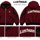 LUSTROUS Hooded Coat — Burgundy / Black design preview