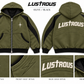 LUSTROUS Hooded Coat — Olive / Black design preview