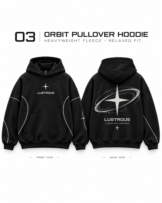 LUSTROUS Orbit Pullover Hoodie front and back