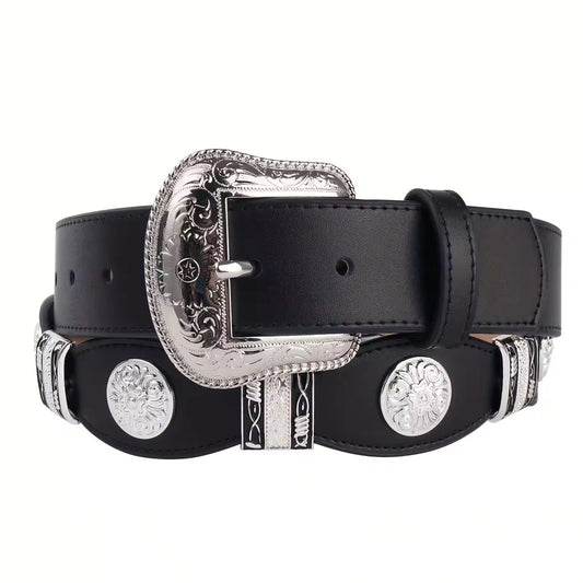 Lustrous Belt - Western Concho Black