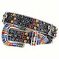 Lustrous Belt - Black & Rainbow Butterfly