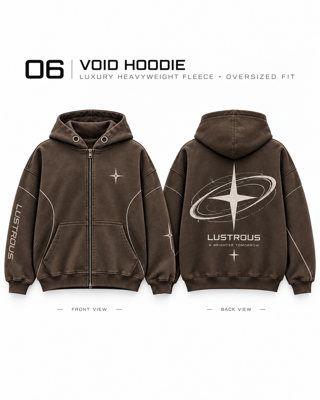 LUSTROUS Void Hoodie front and back