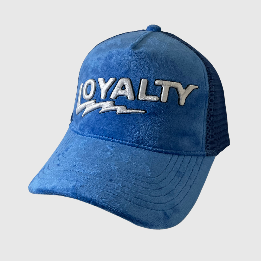 Loyalty Velvet Trucker Hat - Snapback - Blue