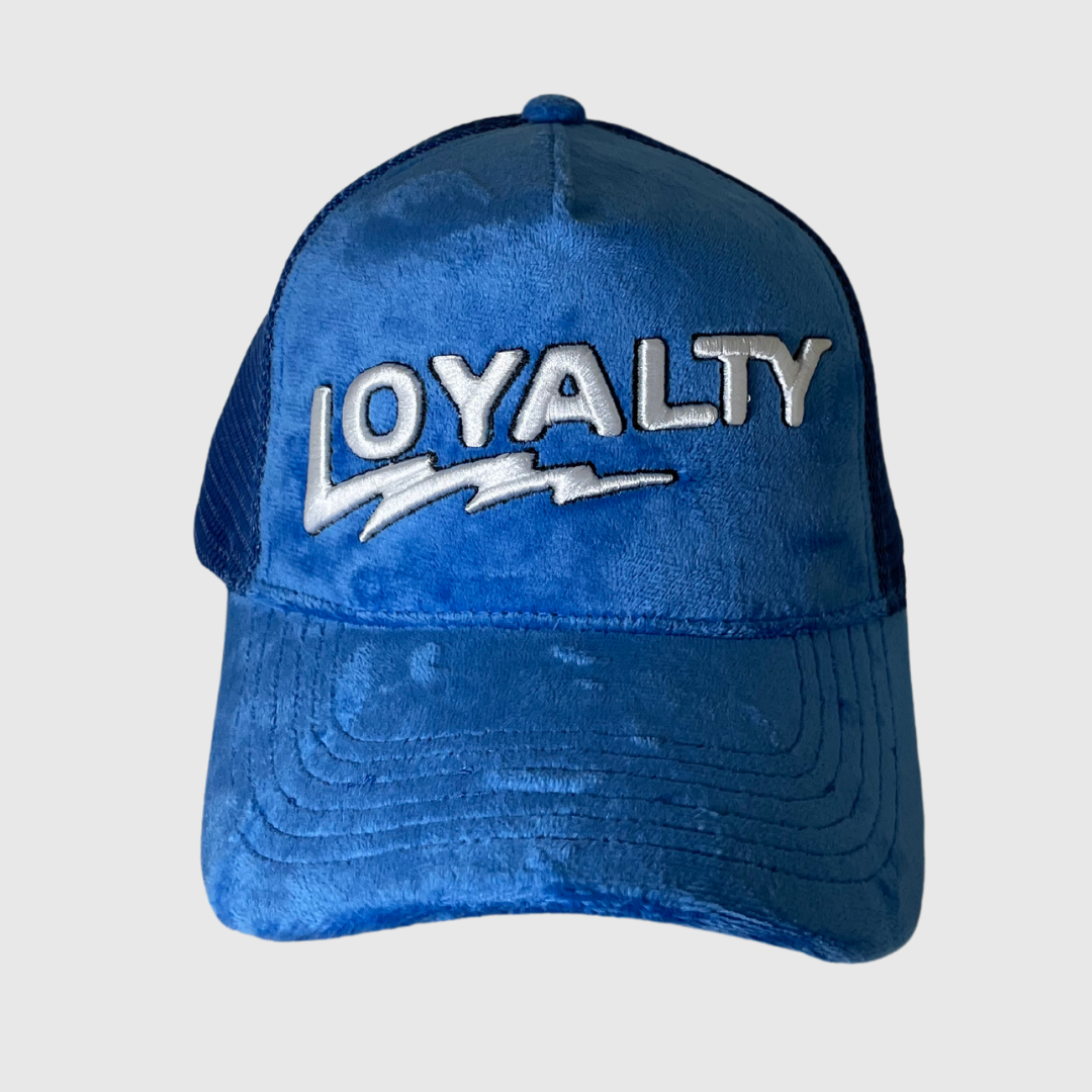 Loyalty Velvet Trucker Hat - Snapback - Blue
