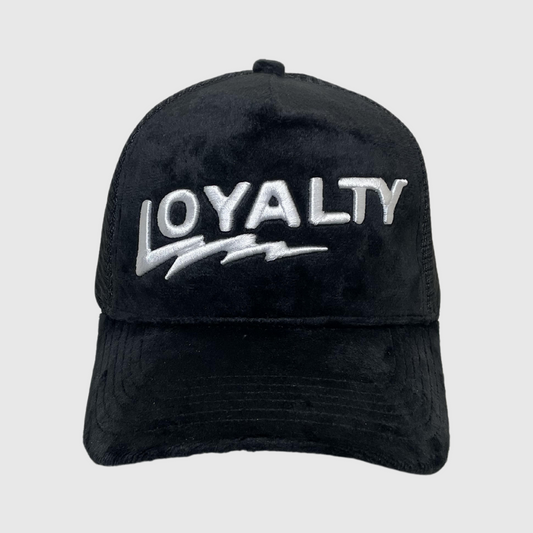 Loyalty Velvet Trucker Hat - Snapback - Black